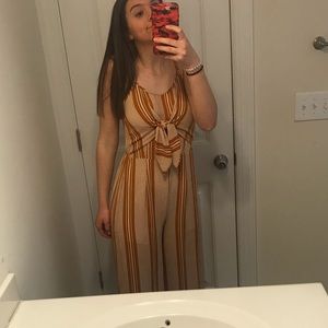 Brand New Orange/White Striped Jump Suit